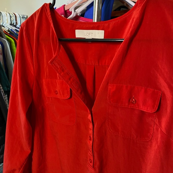 LOFT Women's Red Blouse - Picture 4 of 5